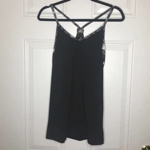 Aviva Sport Black Racerback Athletic Tank Top Built-In Sports Bra Size Medium